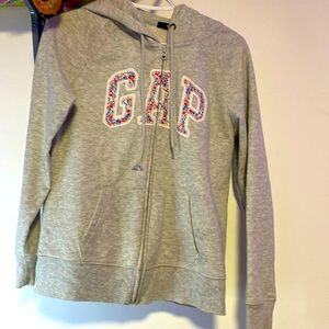 grey zip up sweater GAP